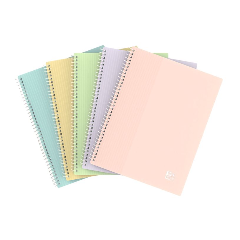 3045050469077-Oxford School life Pastel - Porte vues à spirale 80 vues - A5 - Polypropylène 5/10e - Dispo-P_405184209_1-0