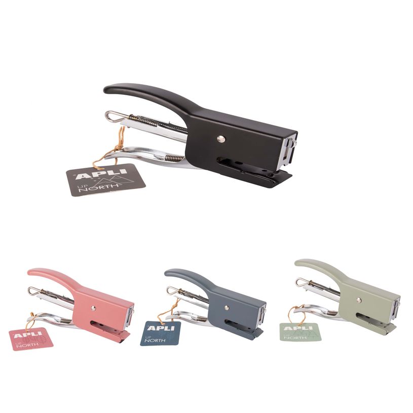 8410782196884-APLI Up North - Agrafeuse - No.10 - métal - gris-bleu, beige, rose corail, vert-P_405184277_7-0