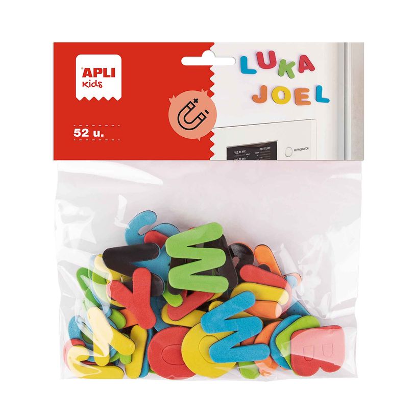 8410782193708-APLI kids - Aimant artisanal - lettres - 30 x 30 cm - bleu, jaune, rouge, vert, orange - m-P_405184282_3-0