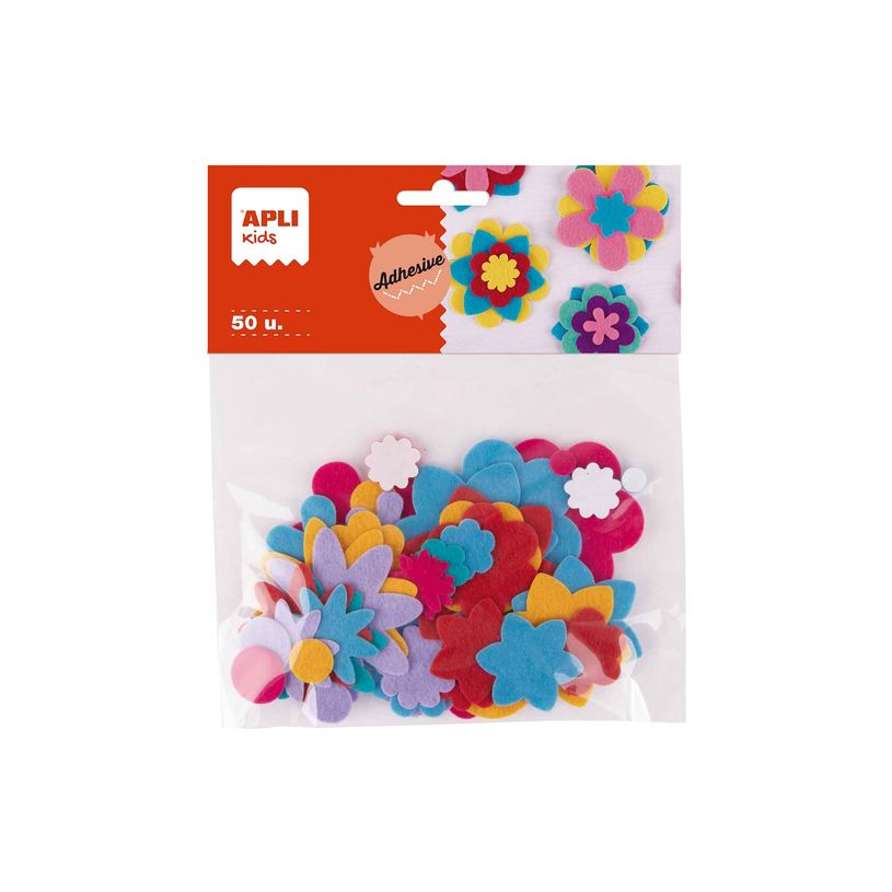 8410782195887-APLI kids - Adhésif décoratif - fleur - 2 - 5 cm - bleu, lilas, orange, rouge, rose, vert - per-P_405184284_2-1