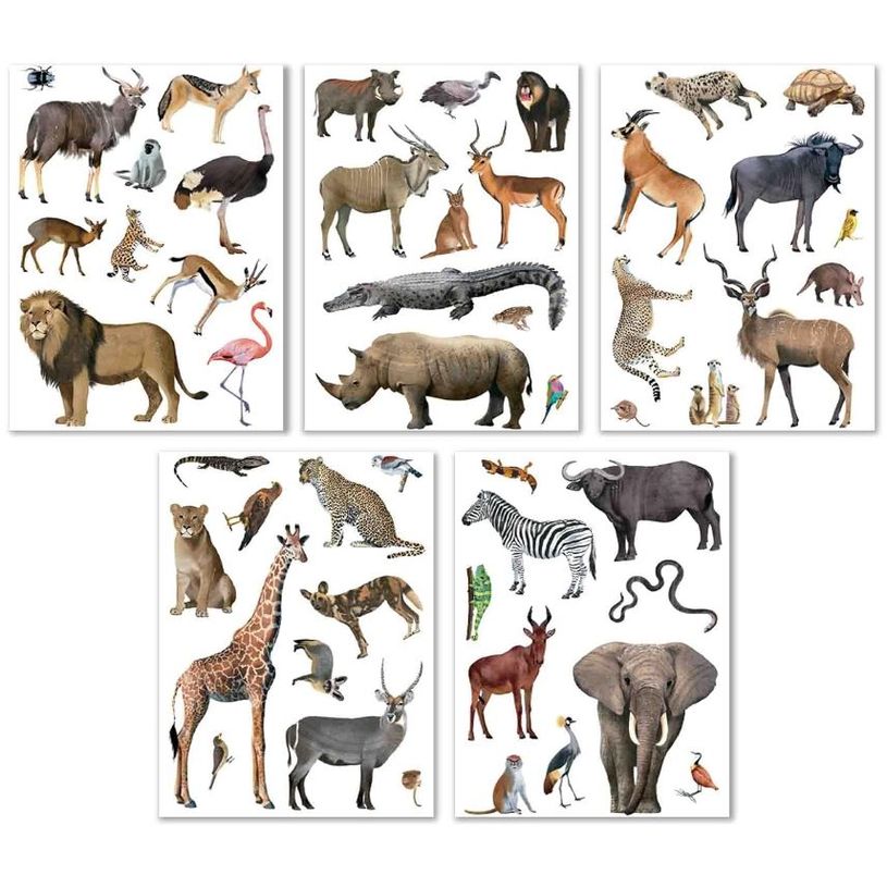 8410782194279-APLI kids - Adhésif décoratif - les animaux de la savane - 5 feuilles - non permanent (p-P_405184292_3-1