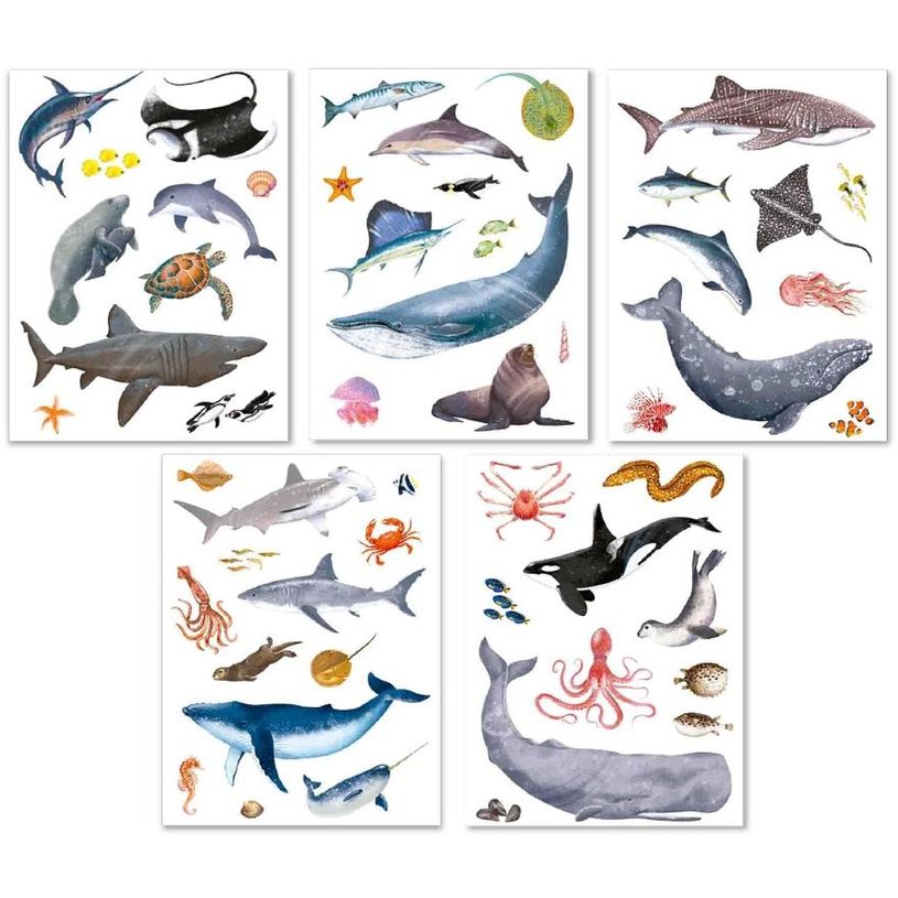 8410782194286-APLI kids - Adhésif décoratif - marine animals - 5 feuilles - non permanent (pack de 50)-P_405184293_3-1