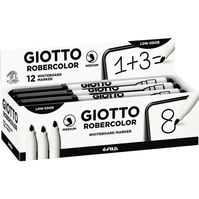 8000825413261-Giotto Robercolor - 12 Marqueurs effaçables - pointe ogive - noir-P_405184300_1-0
