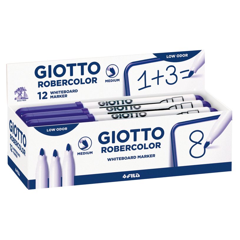 8000825413421-GIOTTO ROBERCOLOR - 12 Feutres tableau blanc - pointe ogive medium 4mm bleu -P_405184303_2-1