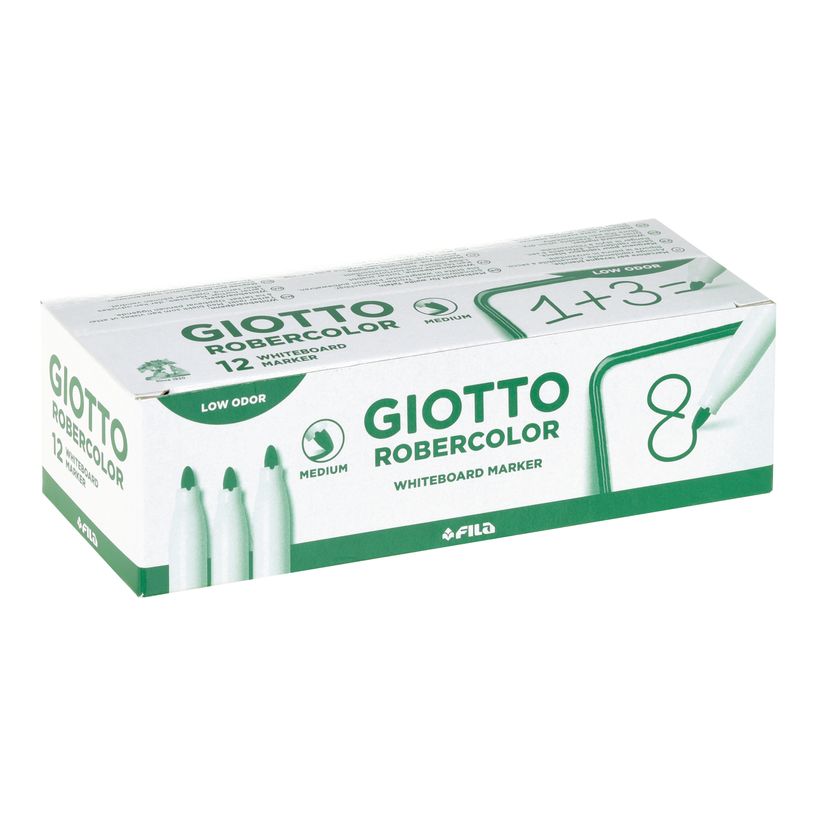 8000825413520-GIOTTO ROBERCOLOR - 12 Feutres tableau blanc - pointe ogive medium 4mm vert -P_405184306_2-1