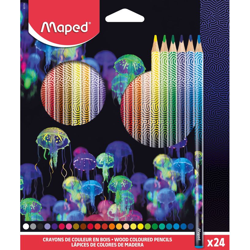 3154148317050-Maped Deepsea Paradise - 24 Crayons de couleur bois - pochette carton-P_405184390_1-0