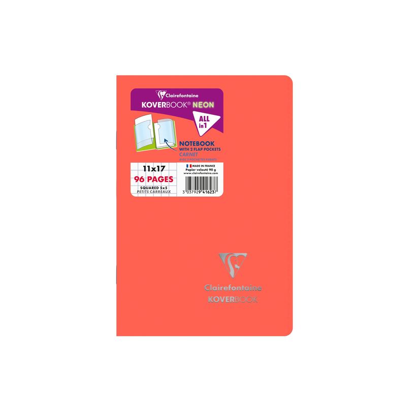 3037929416237-Clairefontaine Koverbook Neon - Carnet polypro 11 x 17 cm - 96 pages - petits carreaux (5x5mm) - disponi-P_405184406_5-6