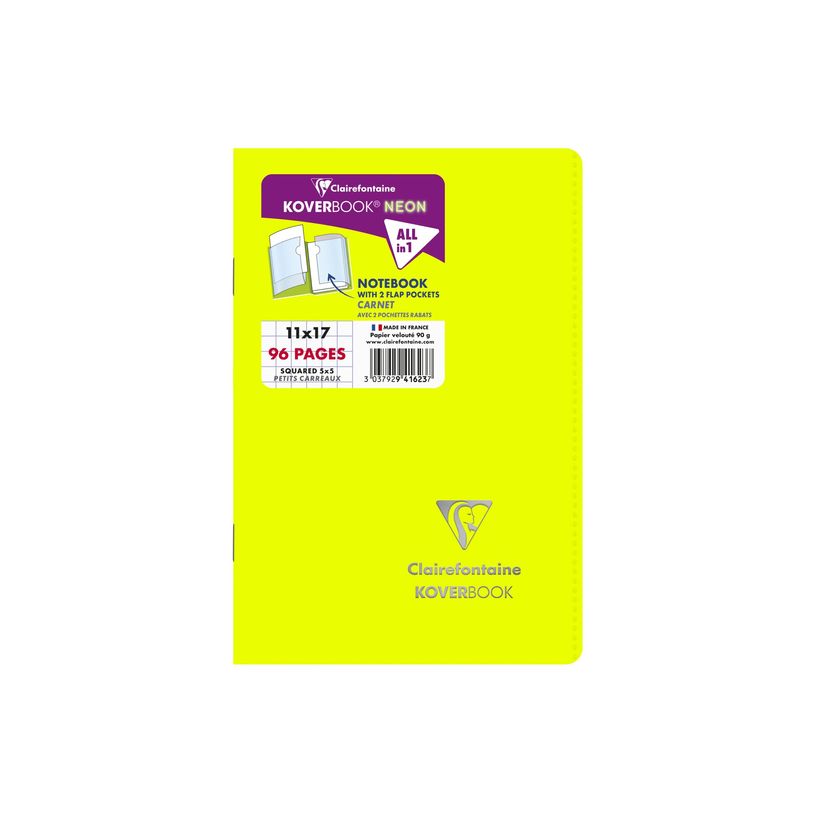 3037929416237-Clairefontaine Koverbook Neon - Carnet polypro 11 x 17 cm - 96 pages - petits carreaux (5x5mm) - disponi-P_405184406_6-2