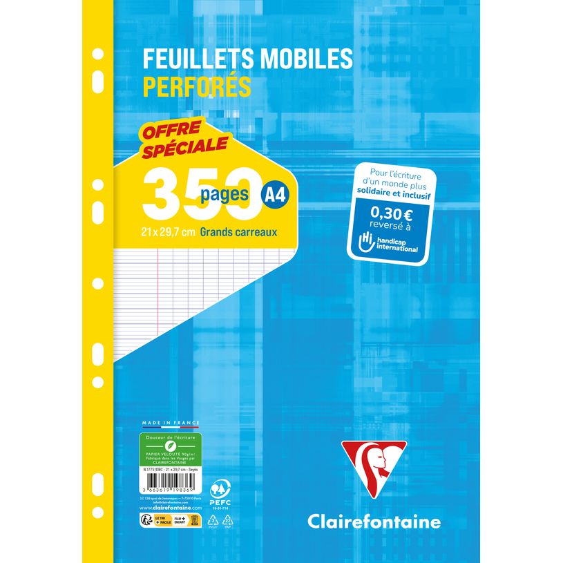 3663619198369-Clairefontaine - Feuillet mobiles sous film A4 - 350 pages - grands carreaux (Seyes) - per-P_405184408_1-0