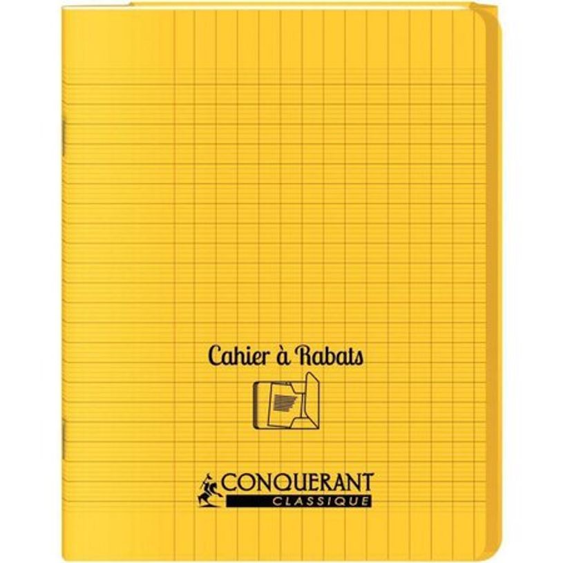 3020120124070-Conquérant Classique - Cahier polypro à rabat 24 x 32 cm - 96 pages - grands carreaux (S-P_405184452_1-0