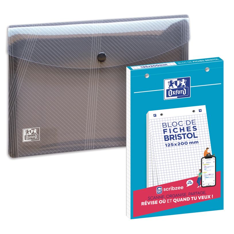 3020120230481-Oxford - Pack de 30 fiches Bristol - A5 - petits carreaux - perforées - blanc + une chemi-P_405184485_2-1
