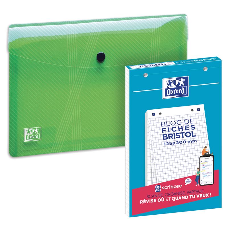 3020120230481-Oxford - Pack de 30 fiches Bristol - A5 - petits carreaux - perforées - blanc + une chemi-P_405184485_6-5