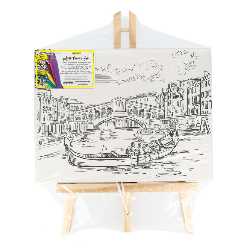4014421610409-Artist Canvas Venice (toile sur chevalet avec 6 feutres)--0