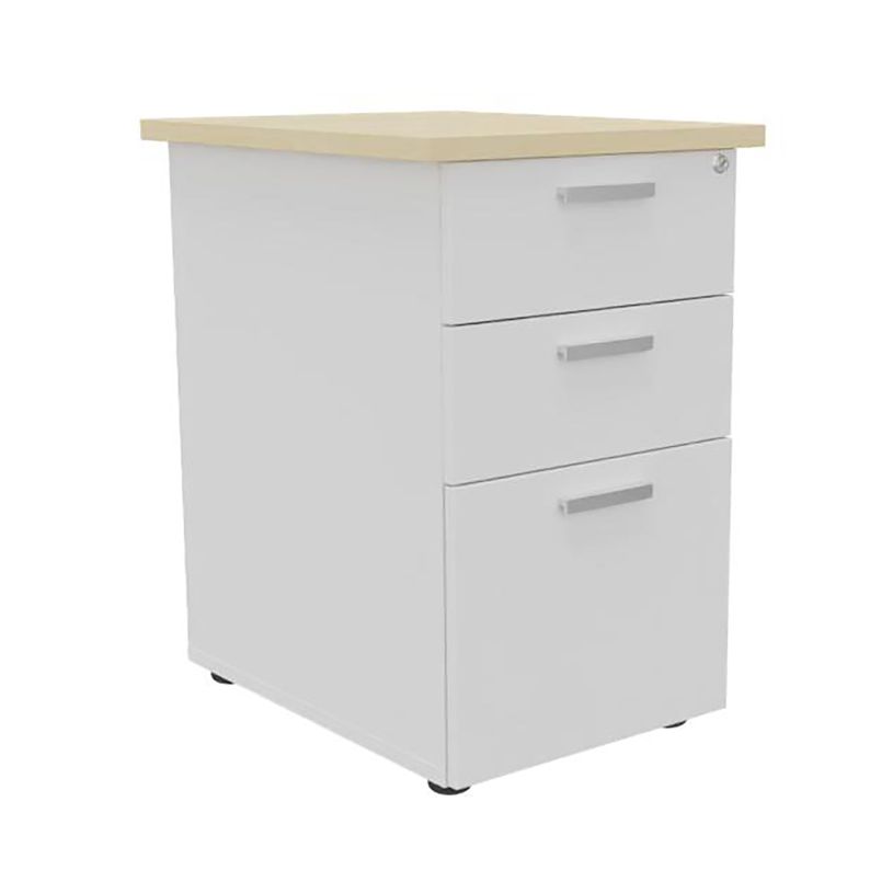 3253310197275-Caisson HT bureau - steely/stelly manager - Profondeur 60 cm - blanc perle - top erable--0