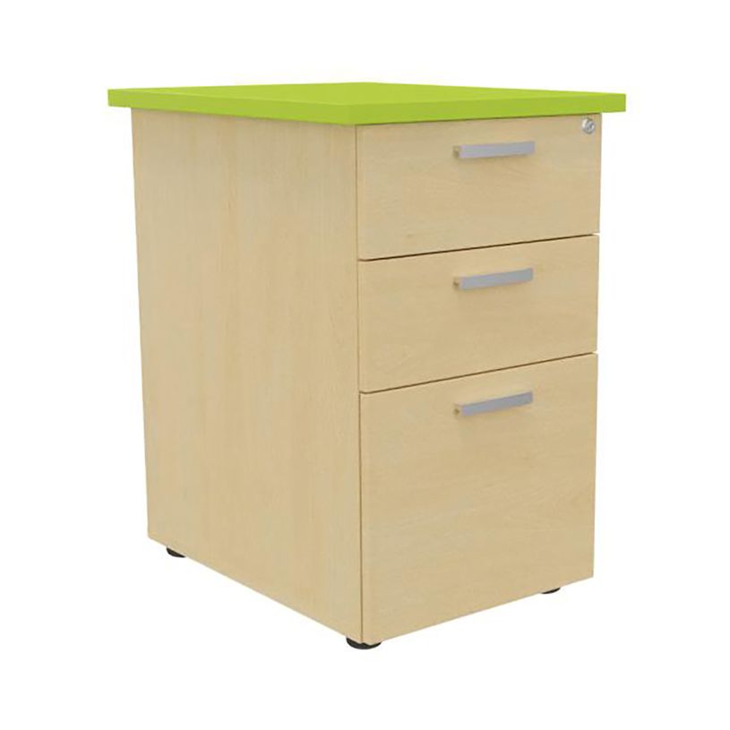 3253310199569-Caisson HT bureau - steely/stelly manager - Profondeur 60 cm - hetre - top vert --0