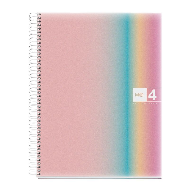 8422593040812-Notebook Aurora, Couverture souple, A4, quadrillage 5x5 mm, 120 feuilles de 4 couleurs, Miquelrius, Wes--0