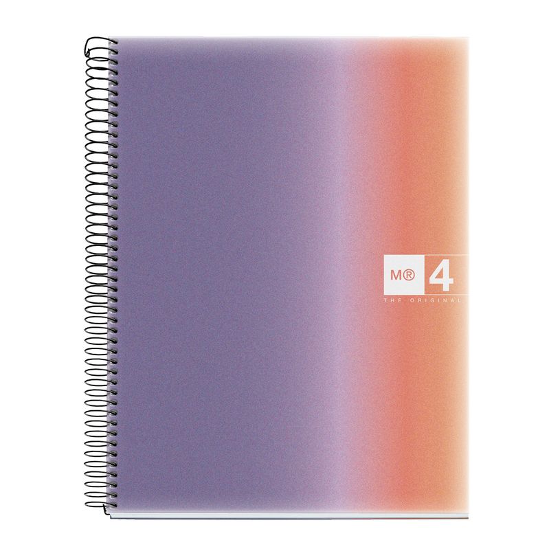 8422593040836-Notebook Aurora, Couverture souple, A4, quadrillage 5x5 mm, 120 feuilles de 4 couleurs, Miquelrius, Pro--0