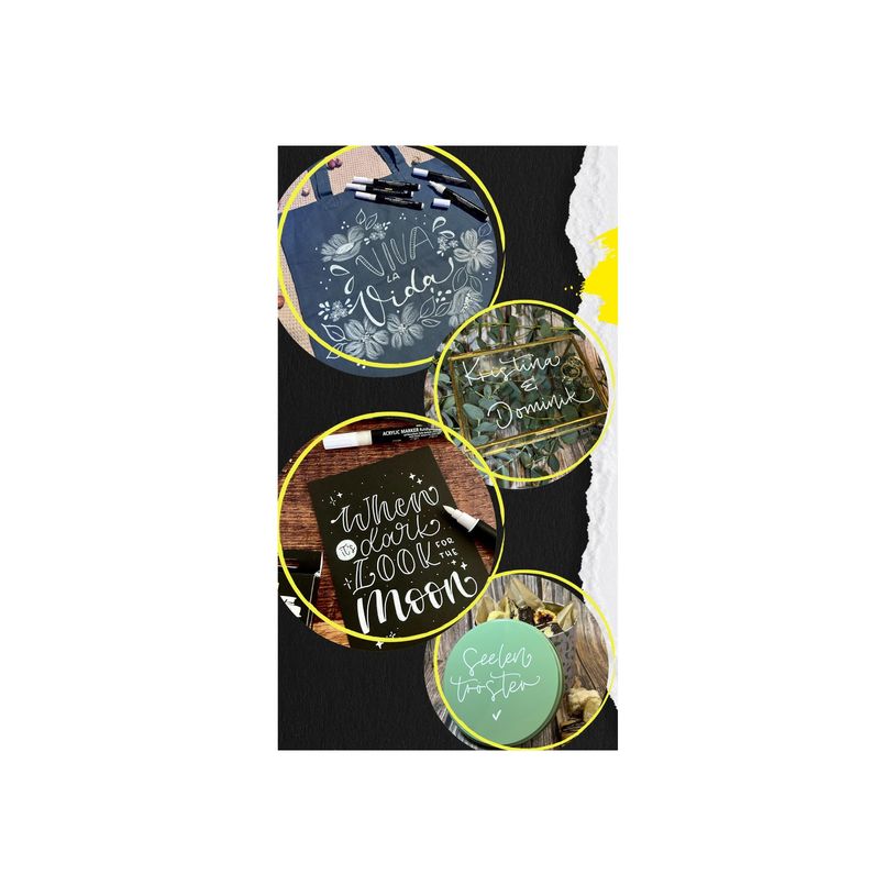 4014421185112-ONLINE White Lettering - Set de 5 marqueurs acryliques blancs - pointes différentes-P_405185037_5-4