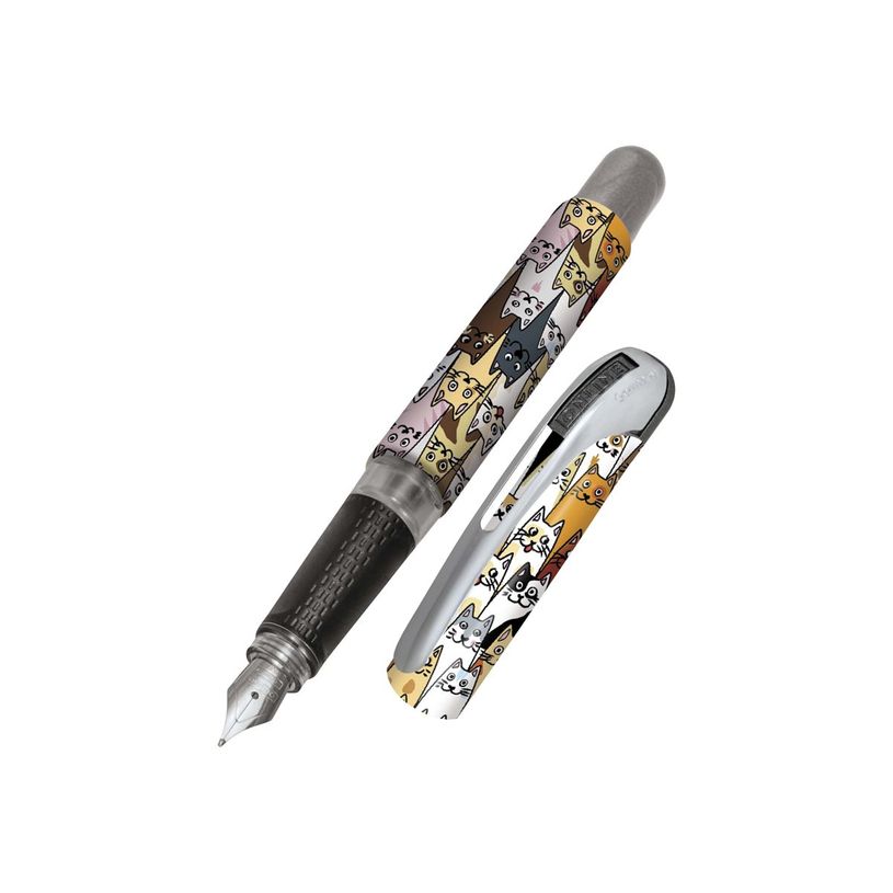 4014421126139-ONLINE College - Stylo plume - fluffy cats - bleu - 0.5 mm - pointe moyenne-P_405185058_1-0