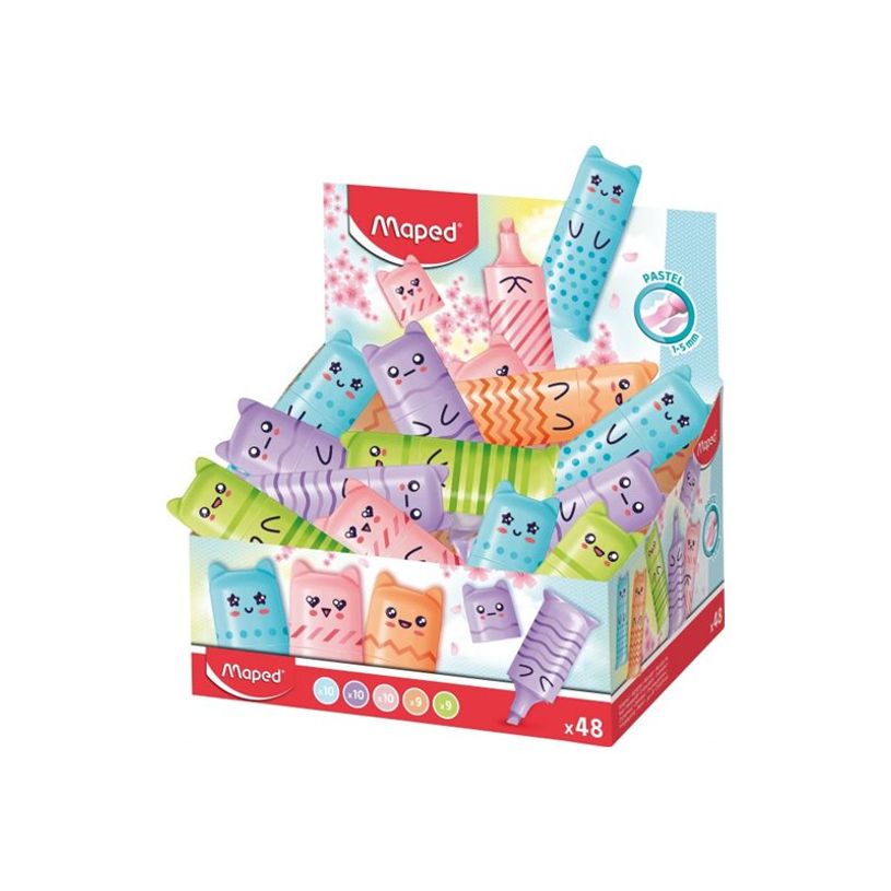 3154147436059-Maped Mini - Surligneur - kawaii - assortiment de couleurs pastel - 1-5 mm (pack de 48)-P_405185116_1-0