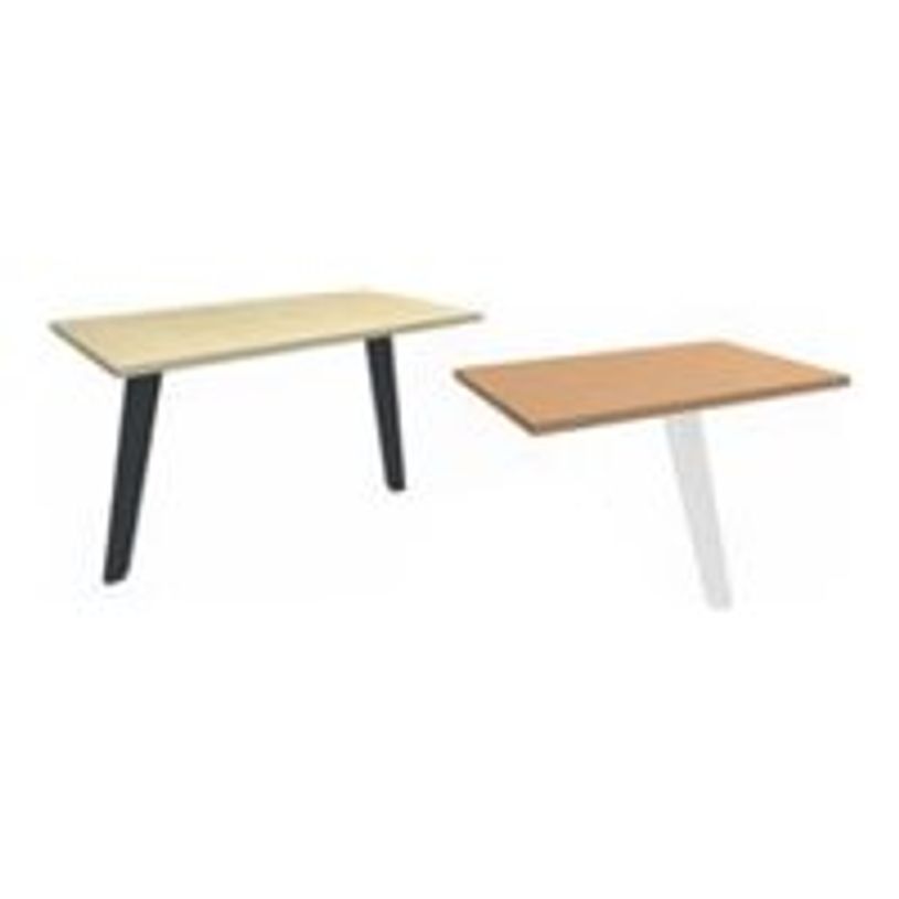 3253310387263-Retour direct pour bureau Steely - L80 - pied blanc - plateau noyer-P_405185137_1-0