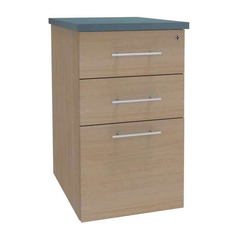 3253310186361-Caisson HT bureau - steely/stelly manager - Profondeur 60 cm - chene - top bleu argile -P_405185141_1-0