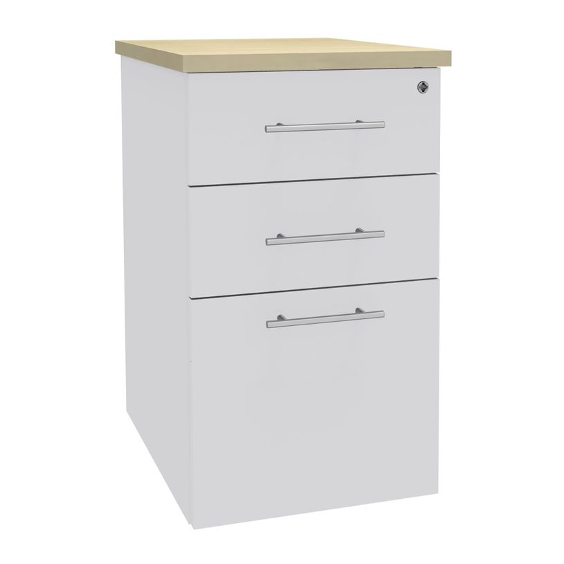 3253310197275-Caisson HT bureau - steely/stelly manager - Profondeur 60 cm - blanc perle - top erable-P_405185148_1-0