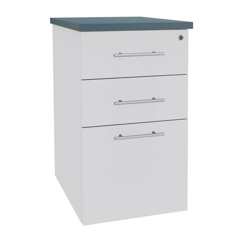 3253310197343-Caisson HT bureau - steely/stelly manager - Profondeur 60 cm - blanc perle - top bleu argi-P_405185149_1-0