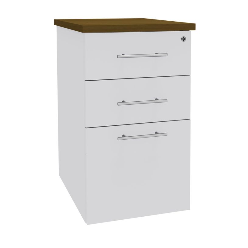 3253310197473-Caisson HT bureau - steely/stelly manager - Profondeur 60 cm - blanc perle - top noyer -P_405185151_1-0