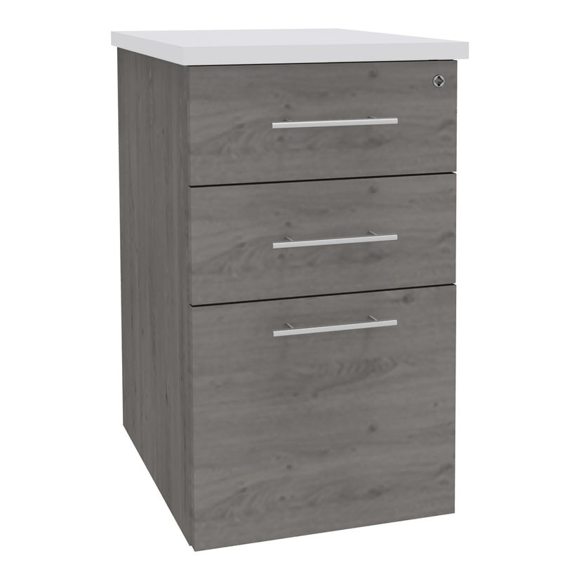 3253310214088-Caisson HT bureau - steely/stelly manager - Profondeur 60 cm - chene gris - top blanc perl-P_405185157_1-0