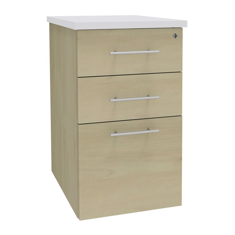 3253310220676-Caisson HT bureau - steely/stelly manager - Profondeur 60 cm - erable - top blanc perle-P_405185162_1-0