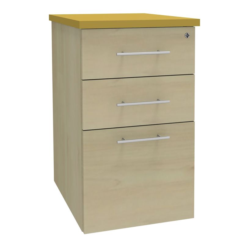 3253310220720-Caisson HT bureau - steely/stelly manager - Profondeur 60 cm - erable - top jaune curry-P_405185163_1-0