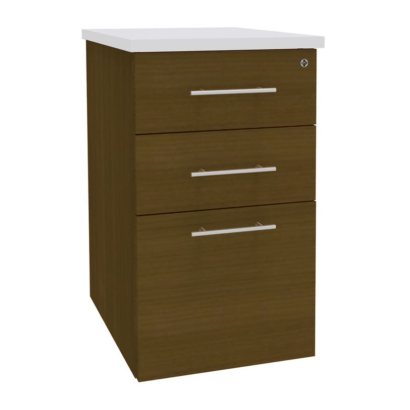 3253310249868-Caisson HT bureau - steely/stelly manager - Profondeur 60 cm - noyer - top blanc perle -P_405185167_1-0