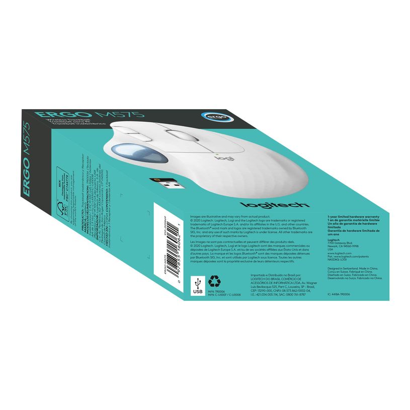 5099206092280-Logitech ERGO M575 - Souris Trackball sans fil - Bluetooth - ergonomique - blanc cassé-P_405185249_5-13