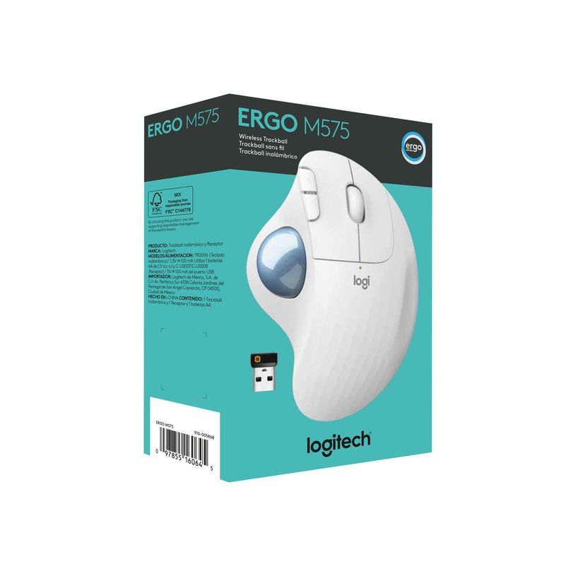 5099206092280-Logitech ERGO M575 - Souris Trackball sans fil - Bluetooth - ergonomique - blanc cassé-P_405185249_6-14