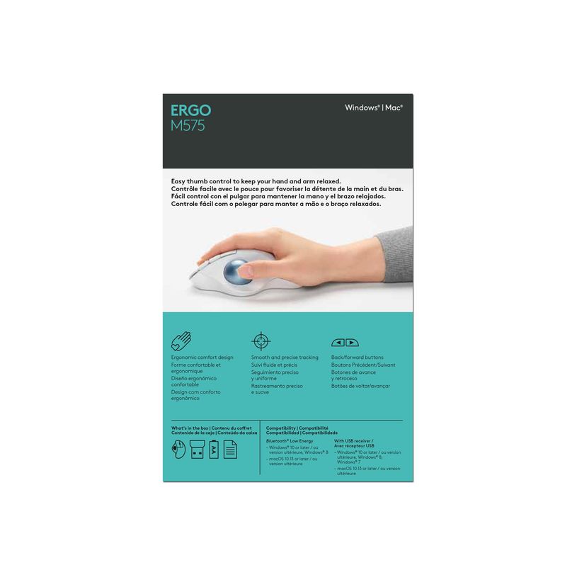 5099206092280-Logitech ERGO M575 - Souris Trackball sans fil - Bluetooth - ergonomique - blanc cassé-P_405185249_8-16
