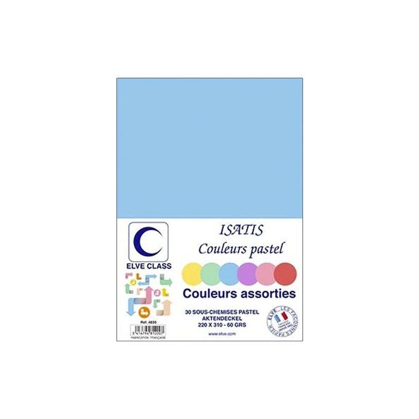 3416794812007-Elve Class Isatis - 30 sous-chemises - 60 gr - 220 x 310 mm - bleu, jaune, violet, rouge, -P_405185625_1-0