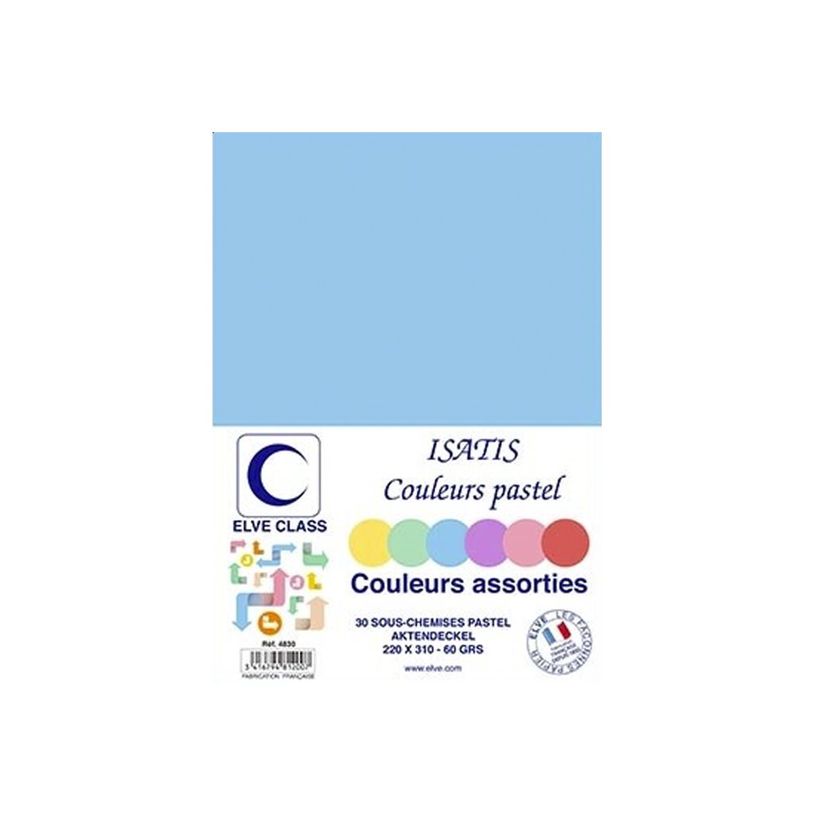3416794812007-Elve Class Isatis - 30 sous-chemises - 60 gr - 220 x 310 mm - bleu, jaune, violet, rouge, -P_405185625_2-1