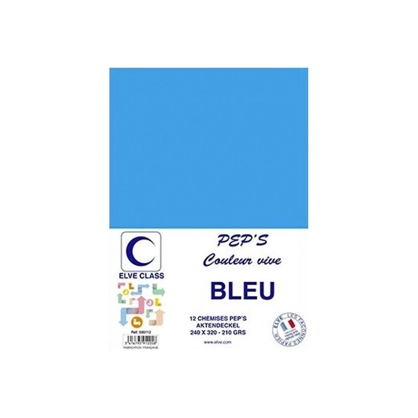 3416795912058-Elve Class Pep's - 12 Classeurs à attaches - 240 x 320 mm - bleu-P_405185645_1-0