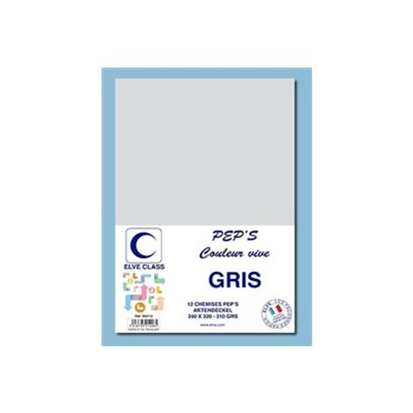 3416795912065-Elve Class Pep's - 12 chemises - 210 gr - 240 x 320 mm - gris-P_405185646_3-2