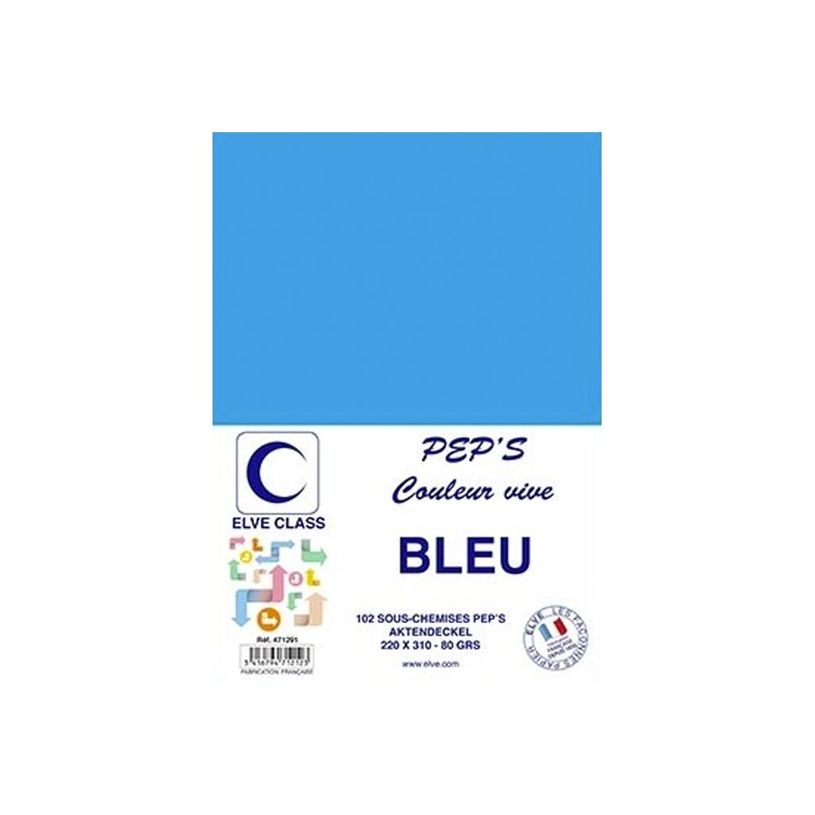 3416794712123-Elve Class Pep's - 102 sous-chemises - 80 gr - 220 x 310 mm - bleu vif-P_405185667_1-0