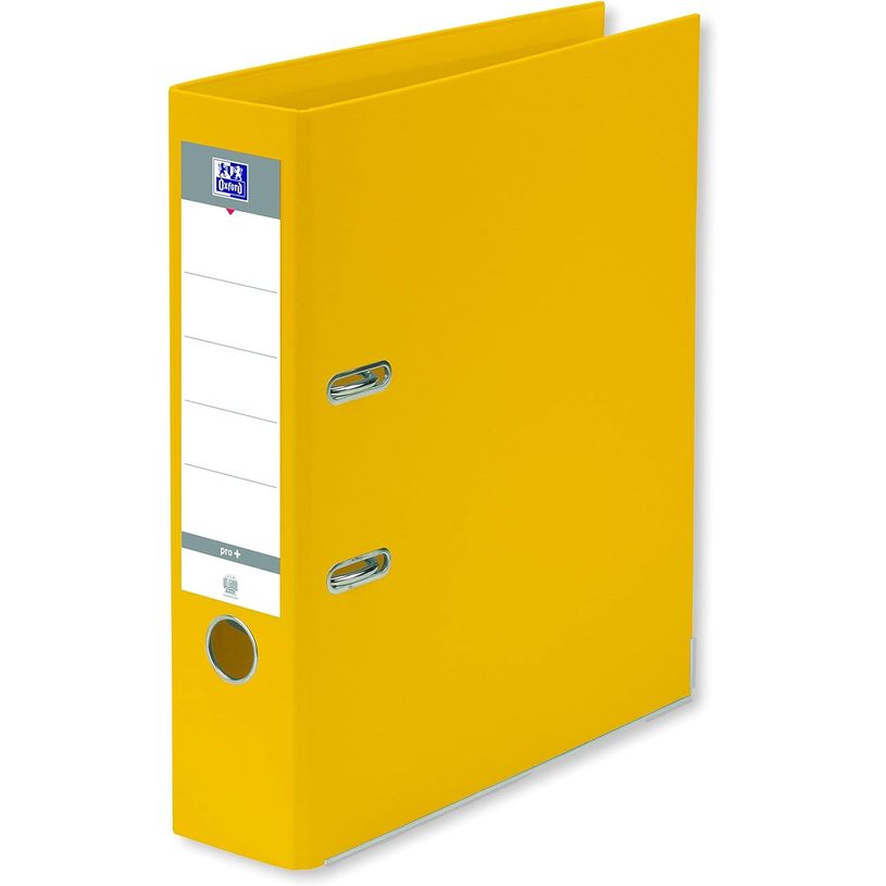 3020120146386-Oxford Smart Pro+ - Classeur à levier - dos 80 mm - A4 - pour 570 feuilles - jaune-P_405185767_1-0