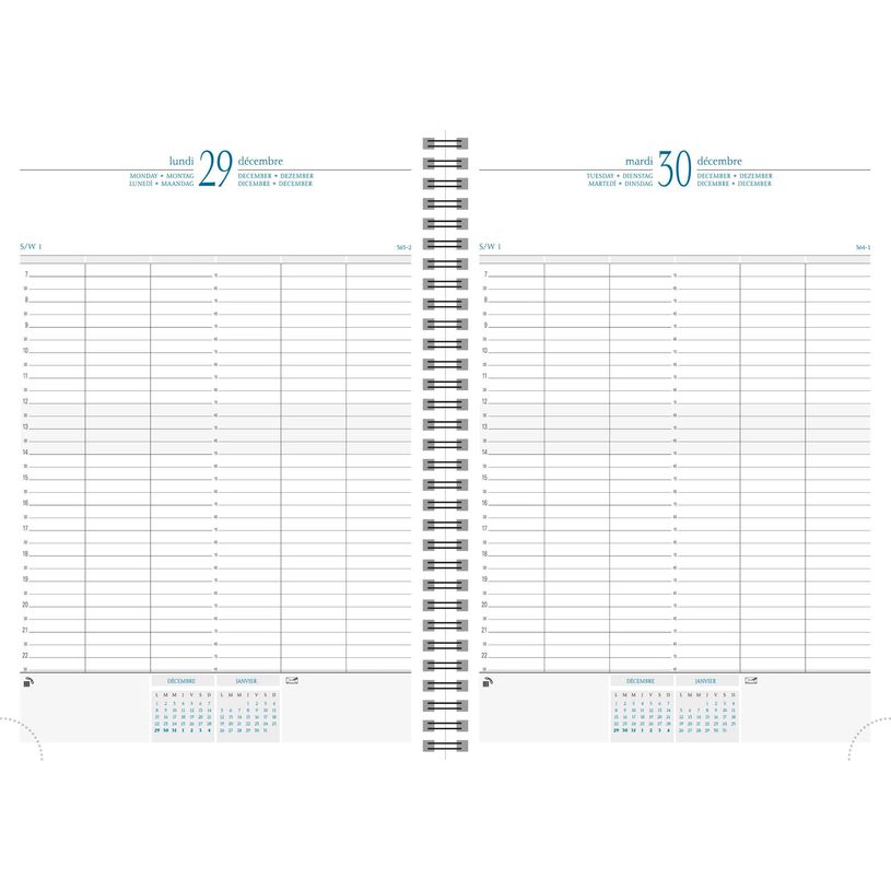 3660942046381-Exacompta Time 29W - Agenda  2025 - 1 jour par page - reliure à anneaux métalliques - bureau - A4 - t--1