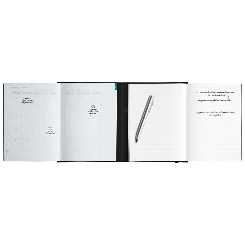 3660942086431-Agenda de bureau Kaa All in 2 EasySlim 21 - 1 mois sur 2 pages + 1 carnet de notes ligné -15 x 21 cm ---3