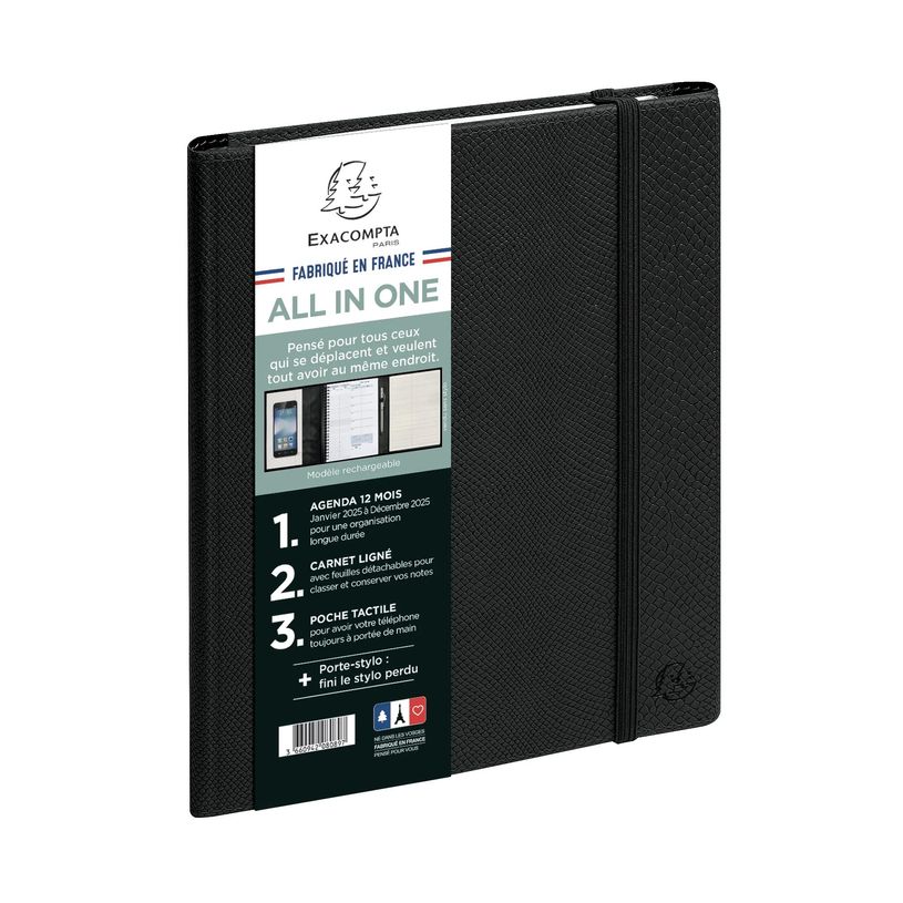 3660942086097-Agenda de bureau Kaa All in One Visuel Horizons 20S spiralé - 1 semaine sur 2 pages + 1 carnet de notes ligné - 15 x 21 cm ---0