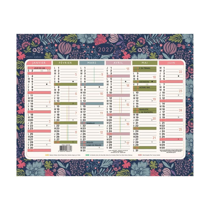 3660942086653-Calendrier illustré Mini Labo - 6 mois par face - 18 x 13,5 cm - Exacompta--0