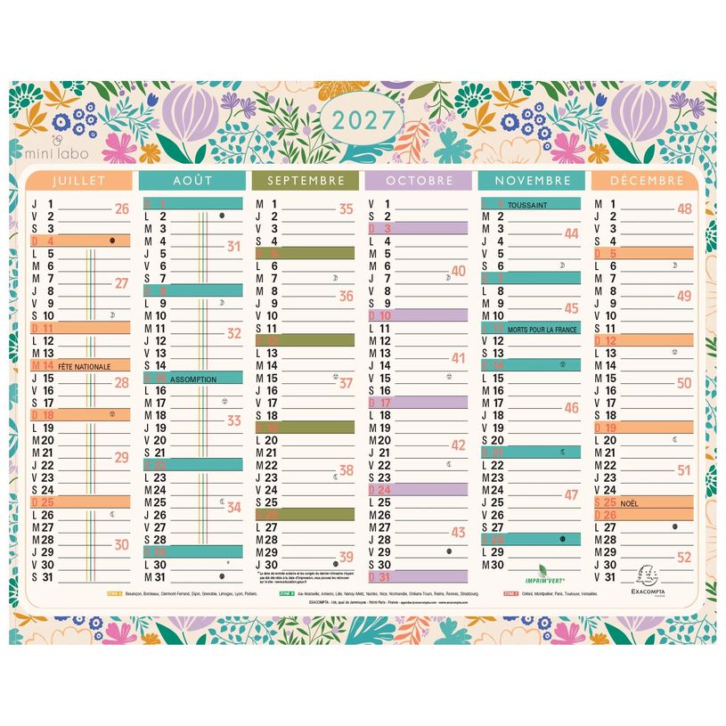 3660942086653-Calendrier illustré Mini Labo - 6 mois par face - 18 x 13,5 cm - Exacompta--1