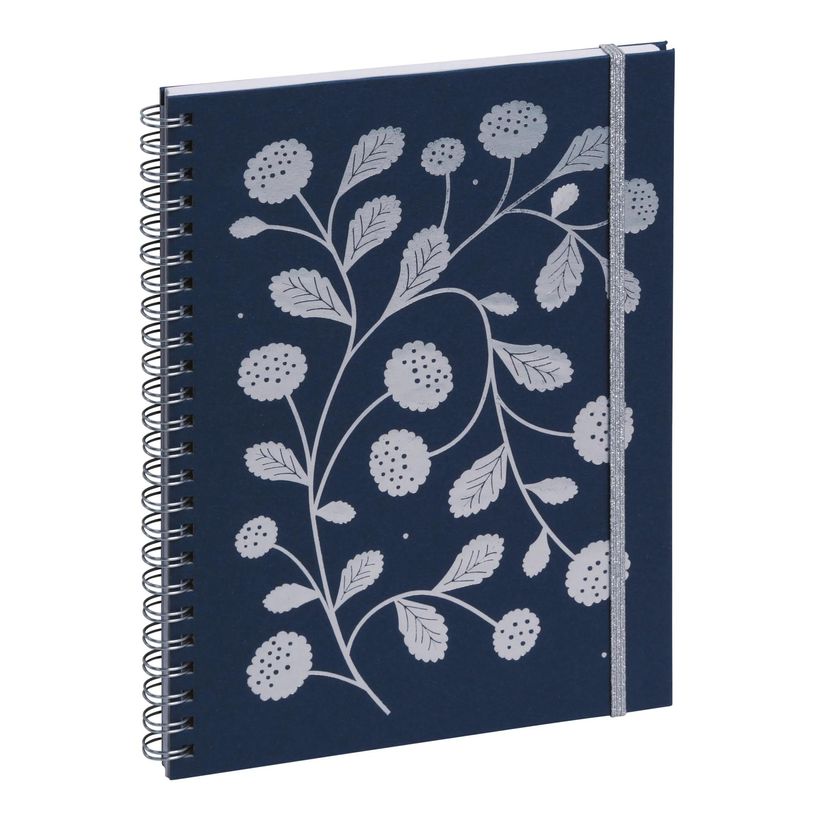 3660942086080-Agenda de bureau spiralé Végétal Horizons 20S - 1 semaine sur 2 pages - 15 x 21 cm - Bleu - Exacompt--0