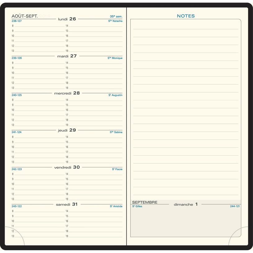 3660942085830-Agenda de poche Sésame Espace 17 - 1 semaine sur 2 pages - 9 x 17,5 cm - disponible dans différentes cou--3
