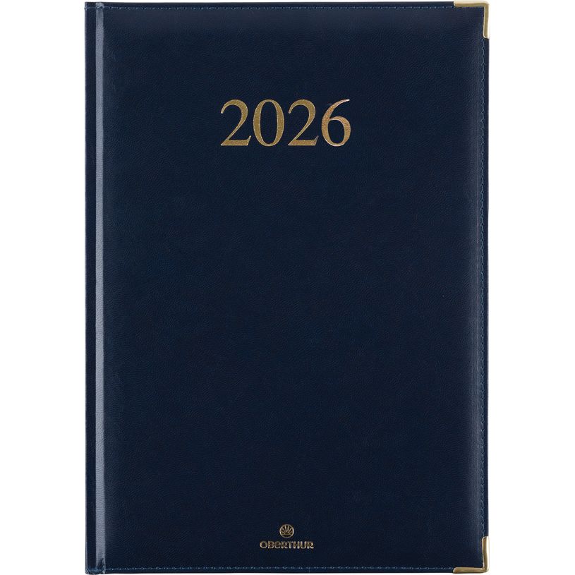 3664447206196-Agenda Kiev - 1 semaine sur 2 pages - 22 x 30 cm - bleu marine - Oberthur--0